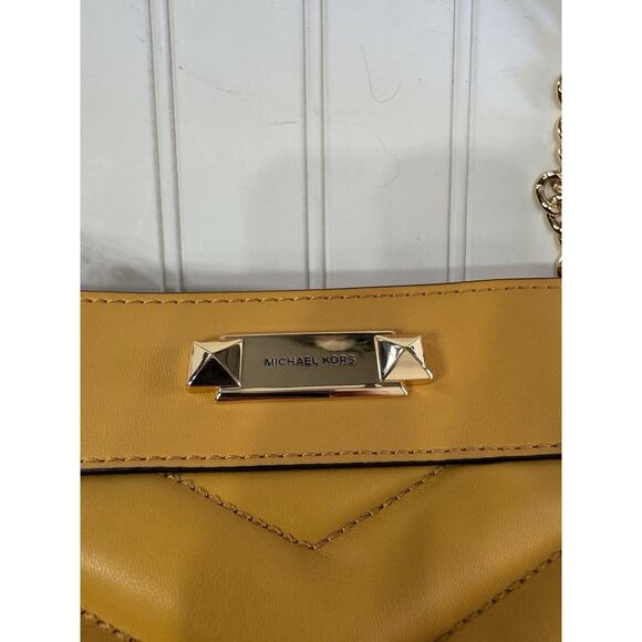 NWT Michael Kors Whitney Medium Quilted Tote Bag Golden Yellow Gold MSRP $628 - Picture 5 of 6